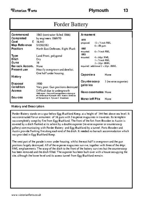 Forder Battery datasheet